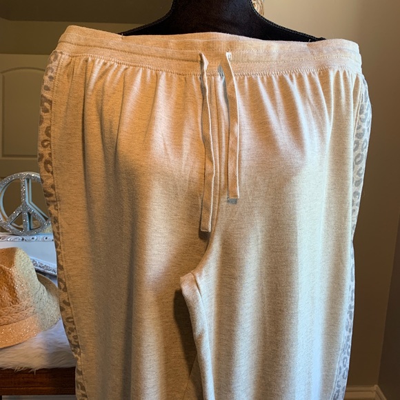 Splendid Loungewear Pants Oatmeal Soft Draw String Waist Banded Ankle Size XL - Picture 2 of 7
